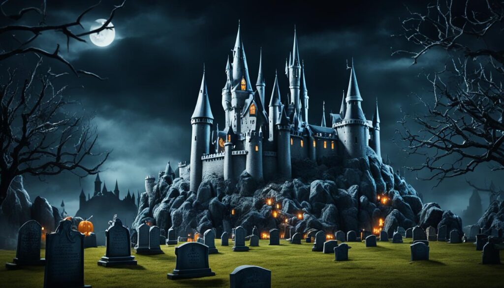 castle and graveyard backdrop castle and graveyard backdrop