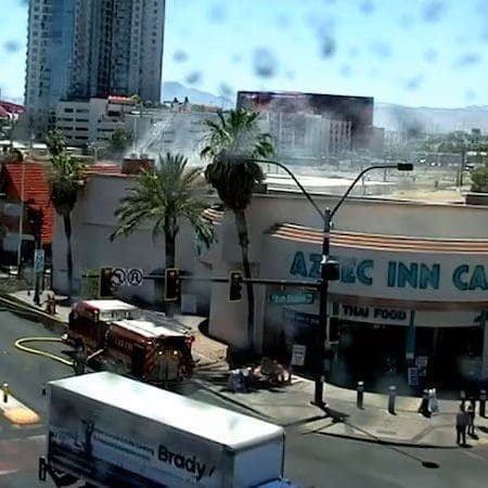 Las Vegas Vacant Building Catches Fire, Smoke Near The Strat