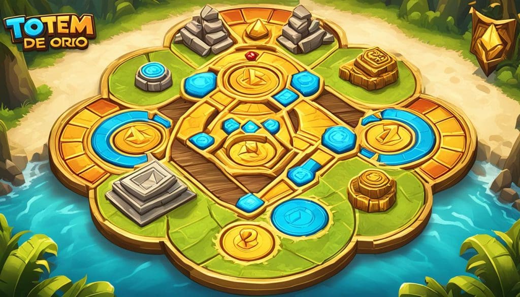 game mechanics of Totem de Oro